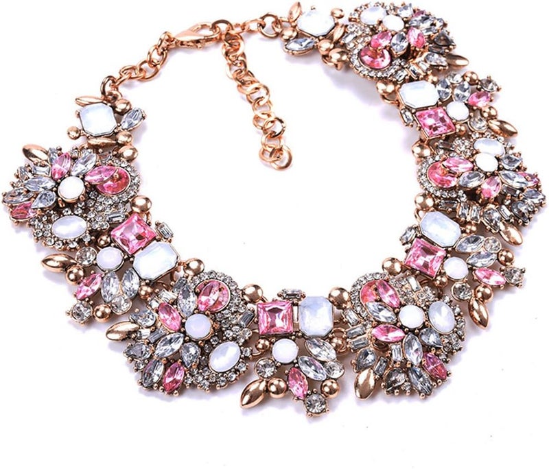Zthread Bib Statement Necklace Colorful Glass Crystal Collar Choker Necklace for Women Fashion Accessories - Image 4